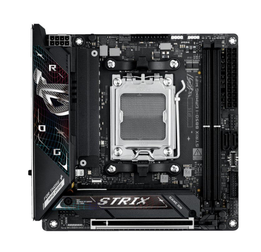 ASUS AMD ROG STRIX B850-I GAMING WIFI (AM5) Mini-ITX Motherboard 2x DDR5 96GB, 1x PCIe 5.0 x16 slot, 4 xM.2 slots, 2x SATA, Wi-Fi 7, Intel 2.5Gb