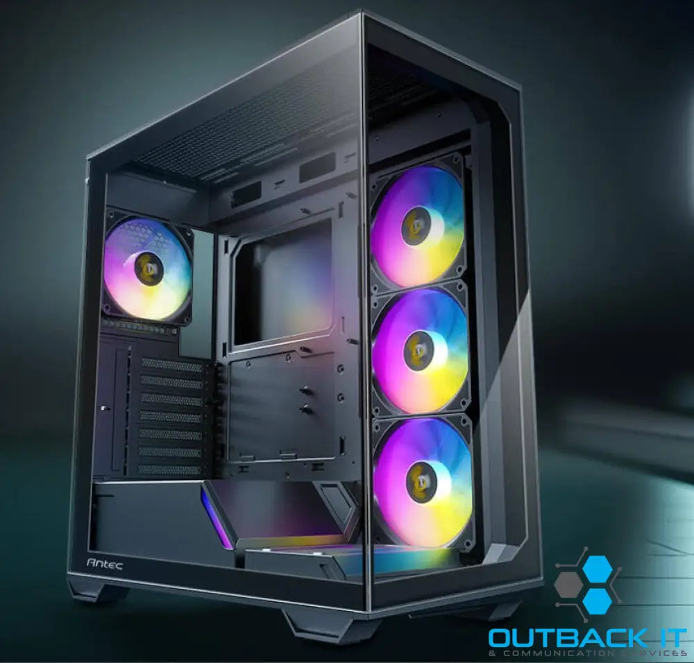 Antec C3 ARGB Black ATX 270 Degrees View 4x ARGB PWM Fans control USB-C 36CM top 24cm Front. Cable Management GPU 41.5