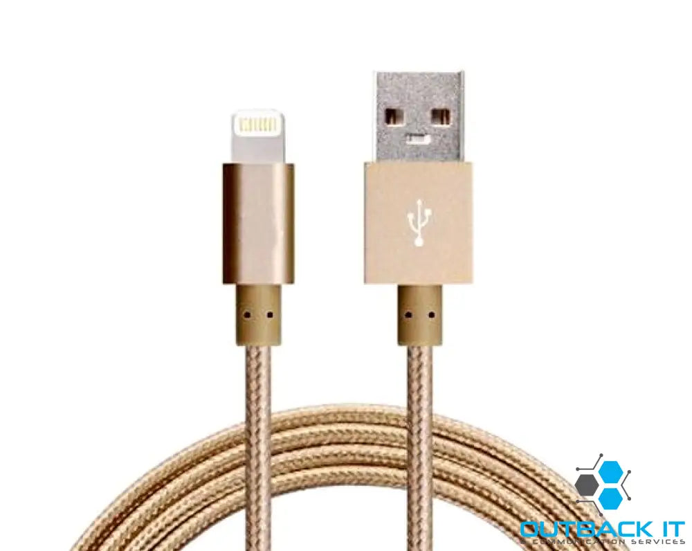 Astrotek 2m USB Lightning Data Sync Charger Gold Color Cable for iPhone X 9 8 7S 7 Plus 6S 6 Plus 5 5S iPad Air Mini