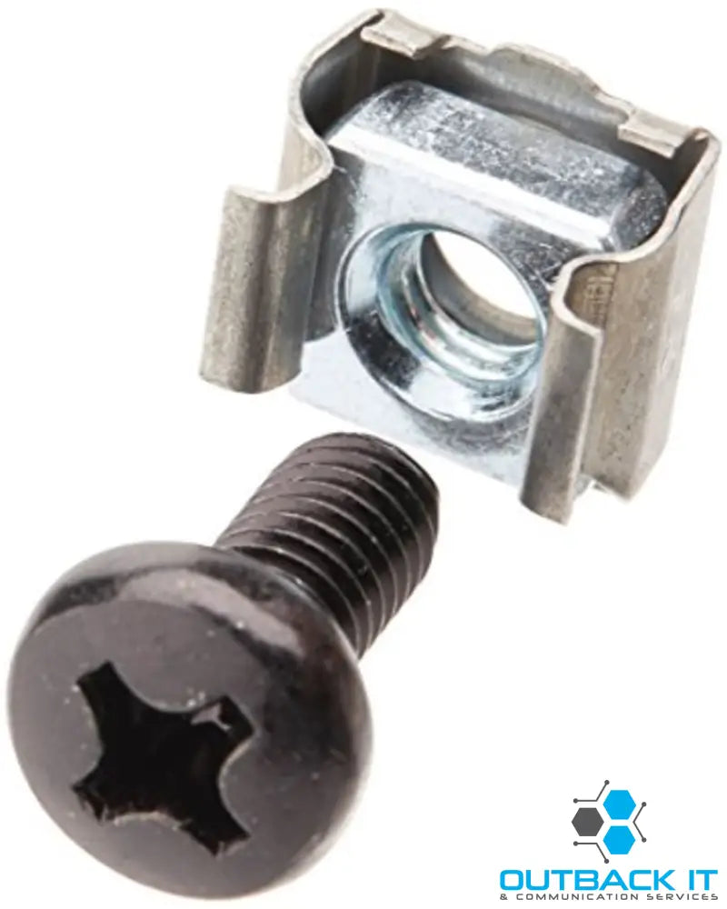 Astrotek M6 Cage Nuts & Screws (Pack of 10) Silver Color Oxide Finish Phillips Drive Length Fully Threaded Accessories