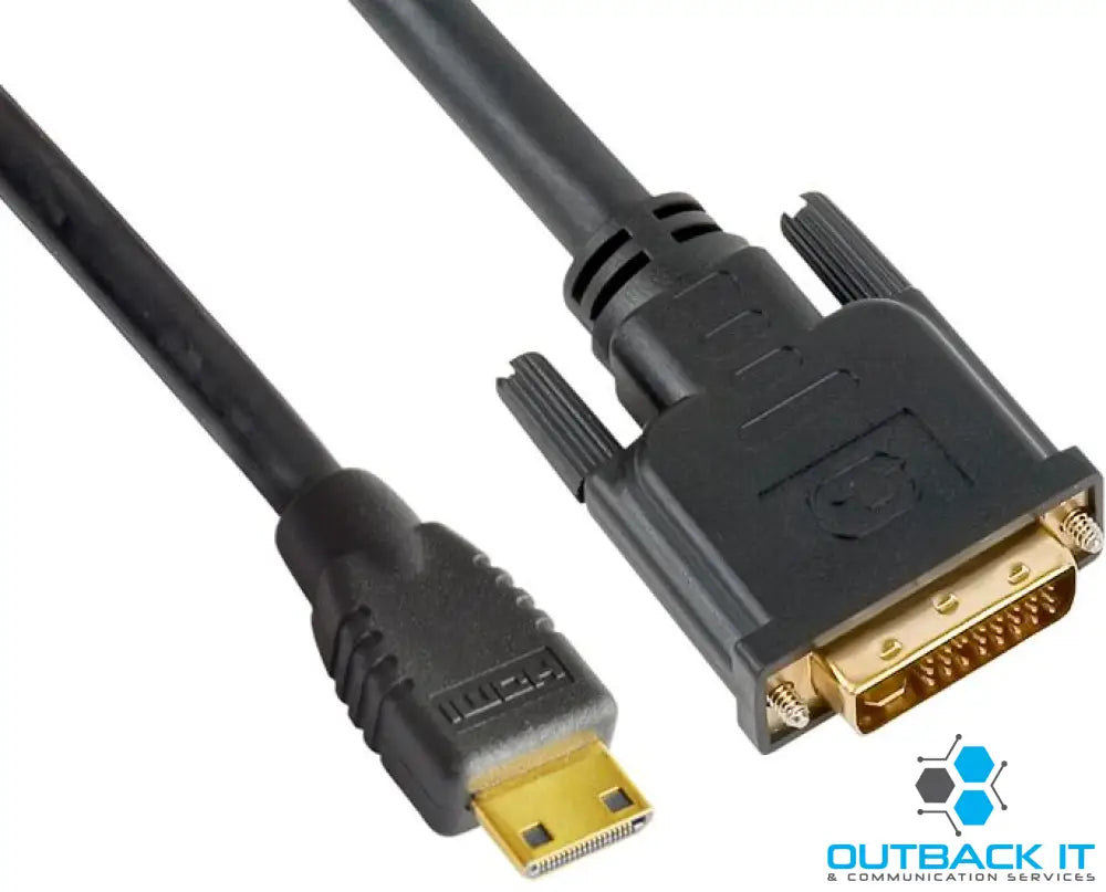 Astrotek Mini HDMI to DVI Cable 60cm - 19 pins Male to 24 + 1 pins Male 30AWG OD6.0mm Gold Plated Black PVC Jacket RoHS