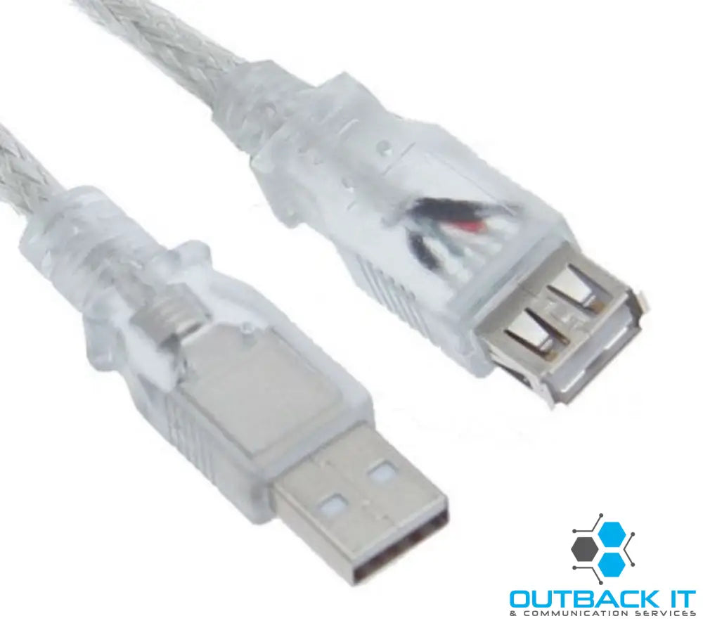 Astrotek USB 2.0 Extension Cable 3m - Type A Male to Type A Female Transparent Colour RoHS USB Parallel & Firewire