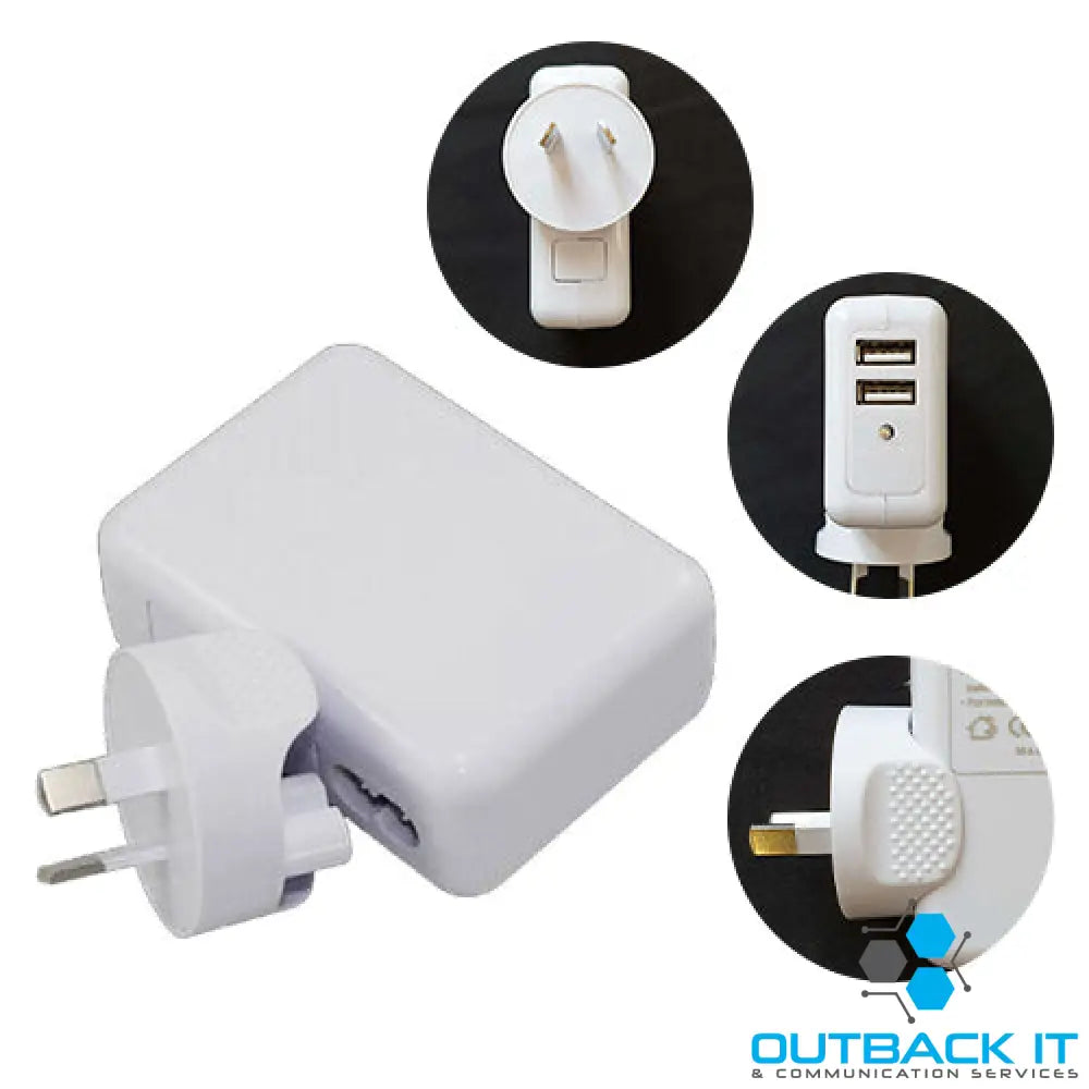 Astrotek USB Travel Wall Charger AU Power Adapter Plug 5V 2.1A 100V-240V 2 Ports White Colour for iPhone Samsung