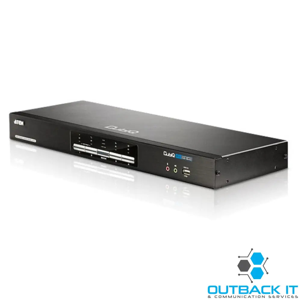 Aten Desktop KVMP Switch 4 Port Dual Display DVI Dual Link w/ audio 2x Custom KVM Cables Included 2x USB Port Selection
