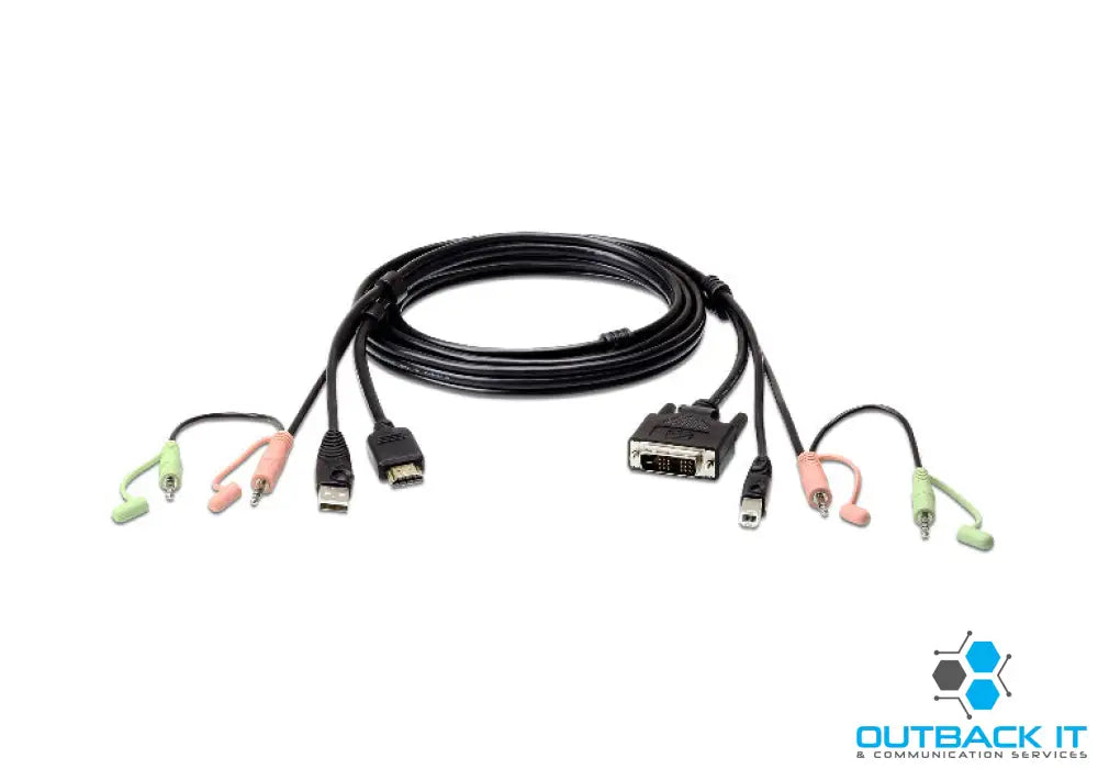 Aten KVM Cable 1.8m with HDMI USB & Audio to DVI-D (Single Link) USB & Audio KVM Cables & Adapters