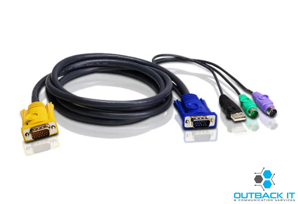 Aten KVM Cable 1.8m with USB & PS/2 to 3in1 SPHD KVM Cables & Adapters