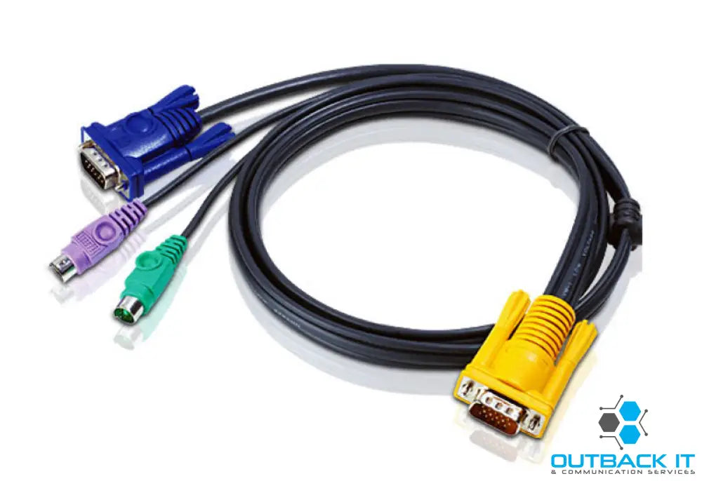 Aten KVM Cable 3m with VGA & PS/2 to 3in1 SPHD to suit CS7xE CS13xx CS17xxA CS17xxi CL5xxx CL10xx KL91xx KN91xx KVM