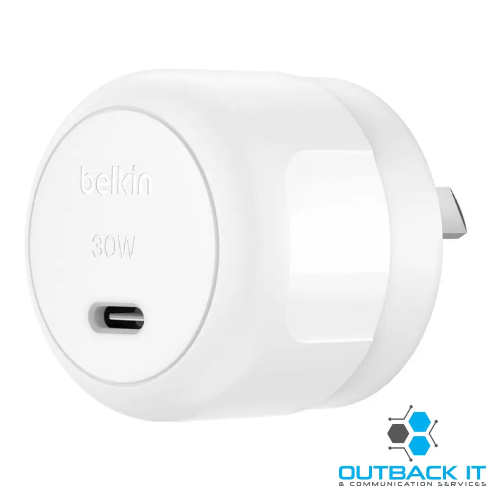 Belkin BoostCharge Compact 30W USB-C PD 3.1 Wall Charger - White (WCA008auWH),Dynamic Power,Safe & Efficient Compact &