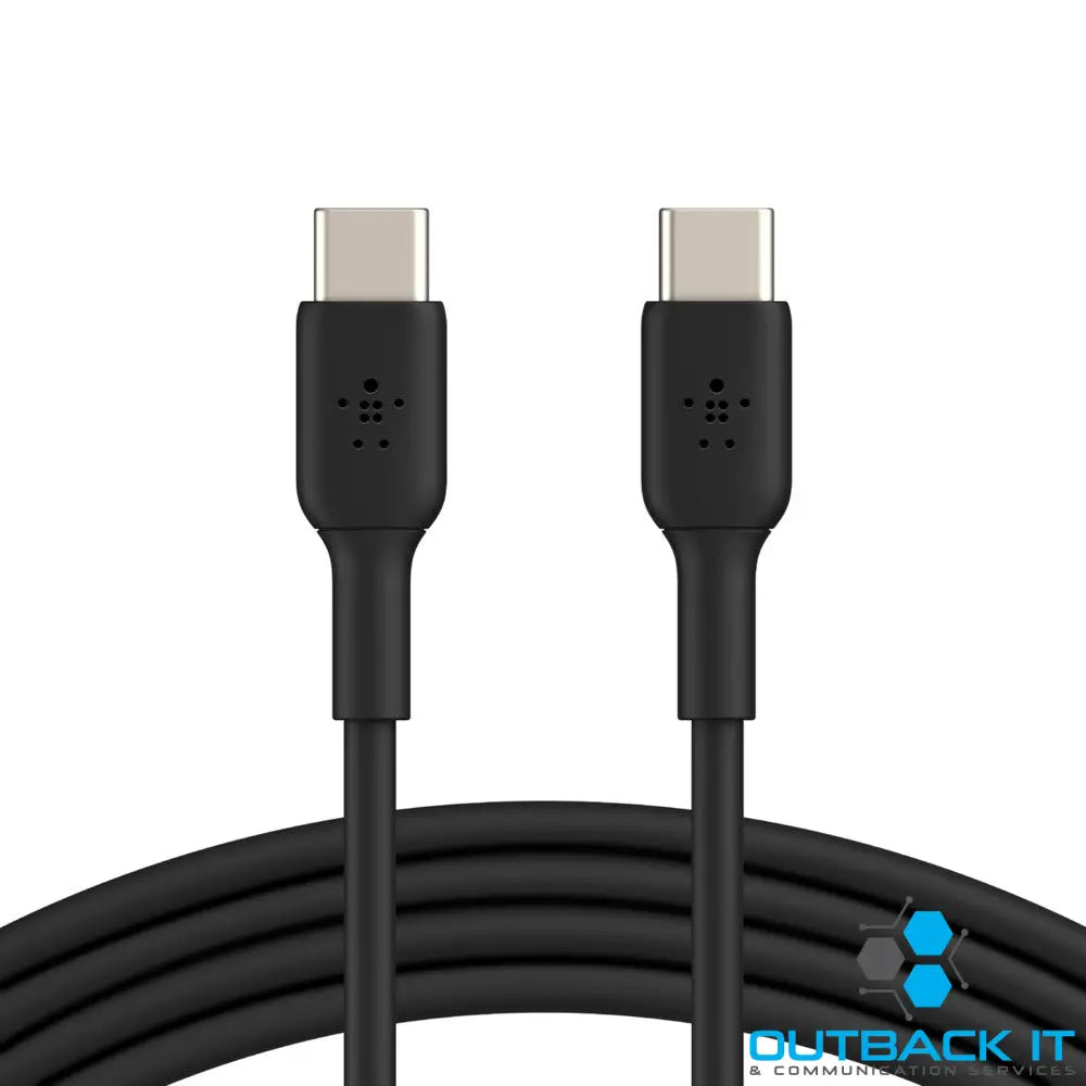 Belkin BoostCharge USB-C to USB-C Cable (1M) - Black (CAB003bt1MBK) 60W 480Mbps 25K + Bends Samsung Galaxy iPad USB-IF