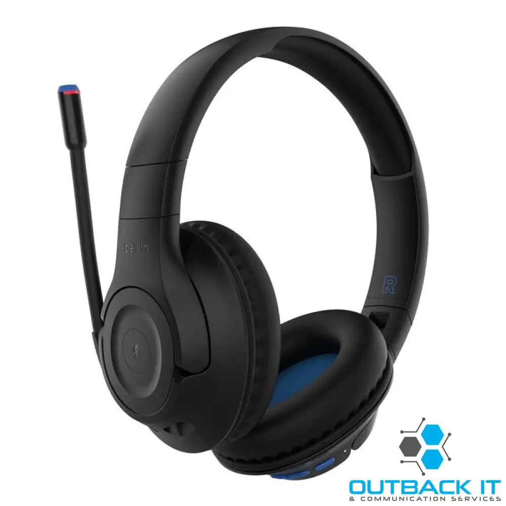 Belkin SoundForm Inspire Wireless Over-Ear Headset for Kids (AUD006btBLK) 35 hours of playtime 40mm drivers Foldable