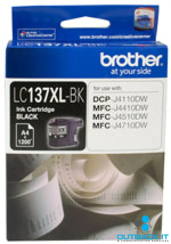 Brother LC-137XLBK Black Ink Cartridge- DCP-J4110DW/MFC-J4410DW/J4510DW/J4710DW - up to 1200 pages Brother Printer