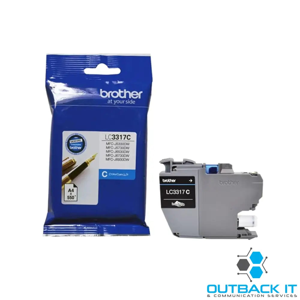Brother LC-3317C Cyan Ink Cartridge - MFC-J5330DW/J5730DW/J6530DW/J6730DW/J6930DW/ - up to 550 pages Brother Printer