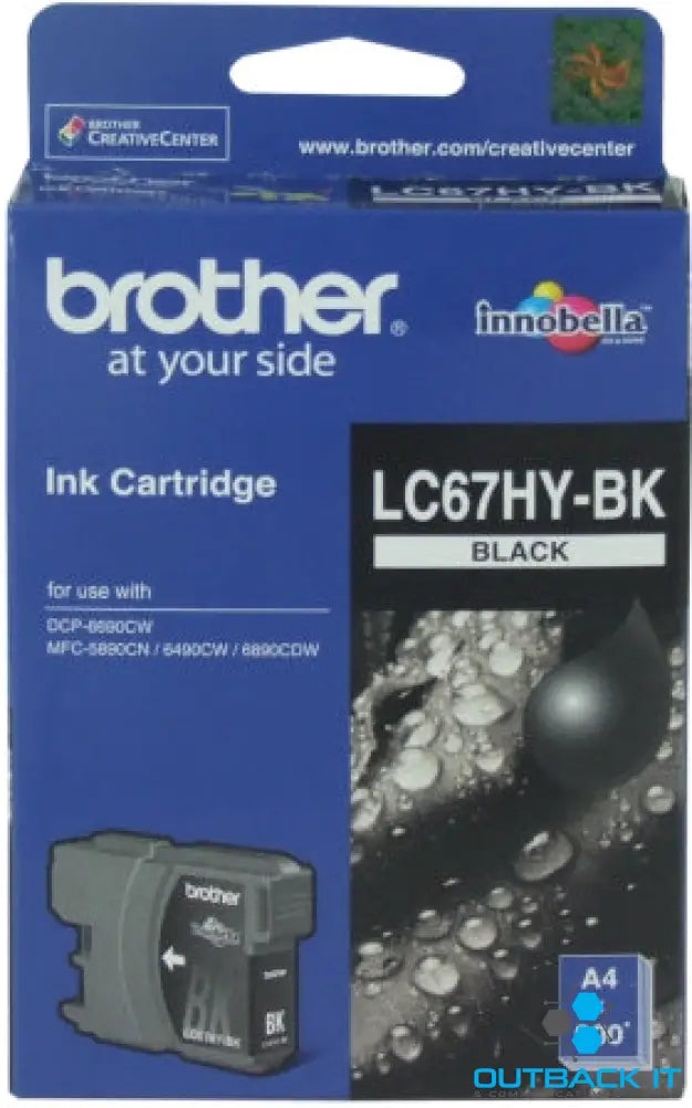 Brother LC-67HYBK Black High Yield Ink Cartridge -DCP-6690CW MFC-5890CN/6490CW/6890CDW - up to 900 pages Brother