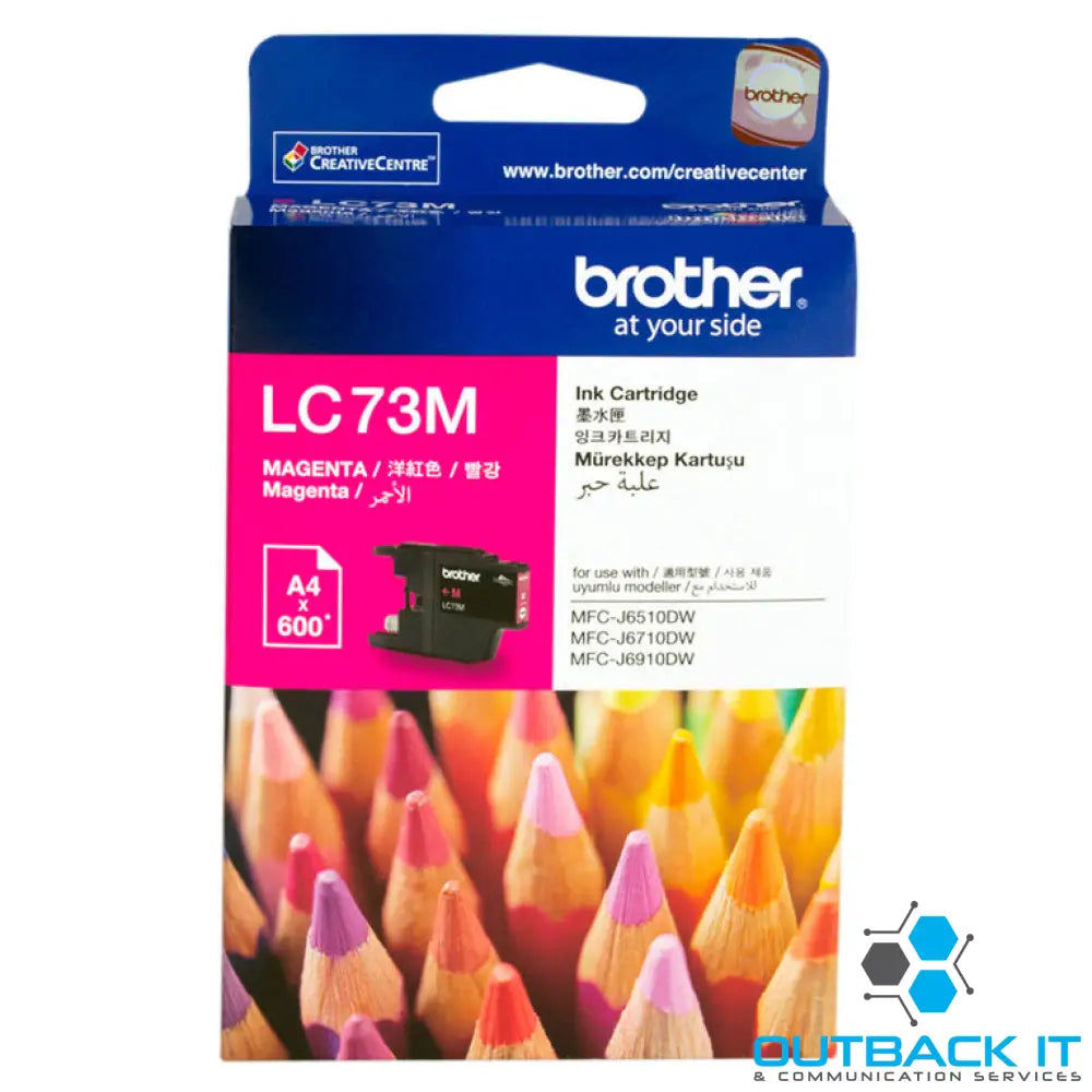 Brother LC-73M Magenta High Yield Ink Cartridge- DCP-J525W/J725DW/J925DW