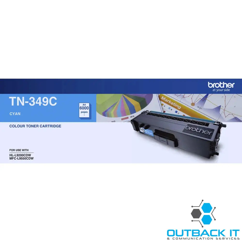 Brother TN-349C AYS *EXCLUSIVE TO B2B* Colour Laser Toner-Super High Yield Cyan- HL-L9200CDW MFC-L9550CDW - 6000Pages