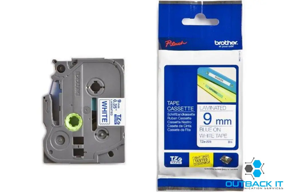 Brother TZE2239MM Blue On WHITE TZE TAPE Brother - LABELLERS