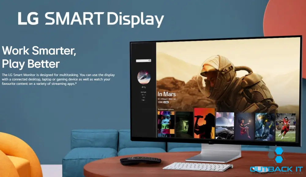 LG 43’ IPS Smart Monitor with WebOS. 4K 3840 x 2160. USB-C HDMI USB Ports LAN Port Work Play Entertainment Bluetooth