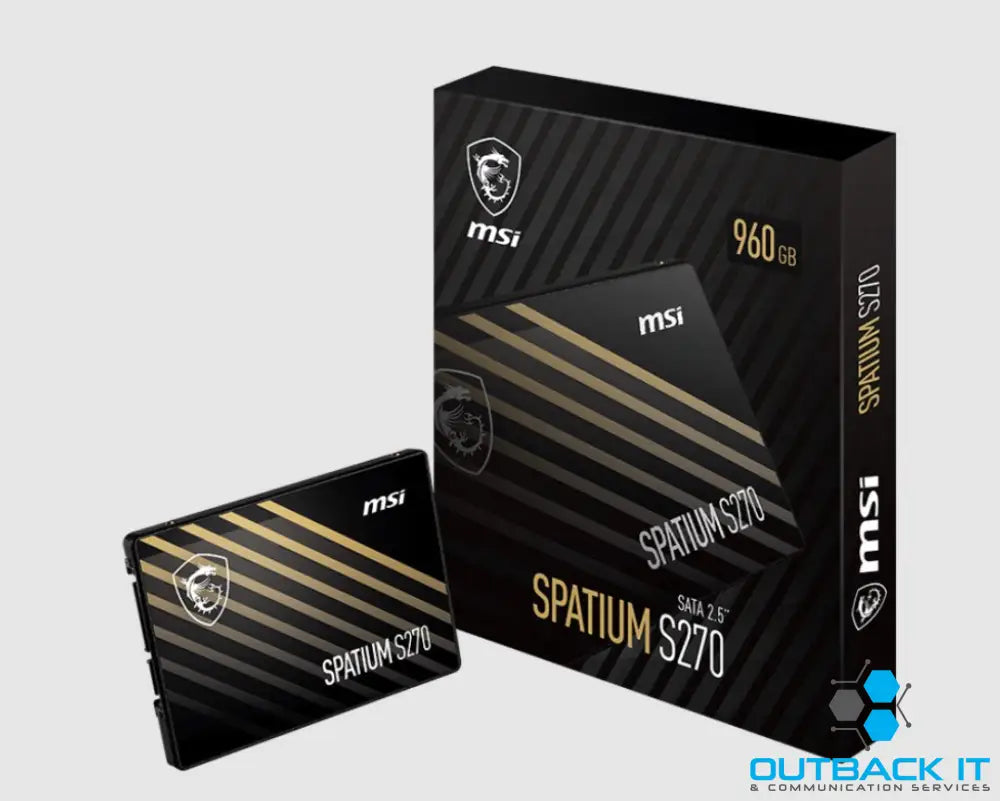 MSI SPATIUM S270 SATA 2.5’ 480GB PHISON S11 3D NAND SATA III 6Gbps Sequential Read up to 500MB/s Sequential Write up to