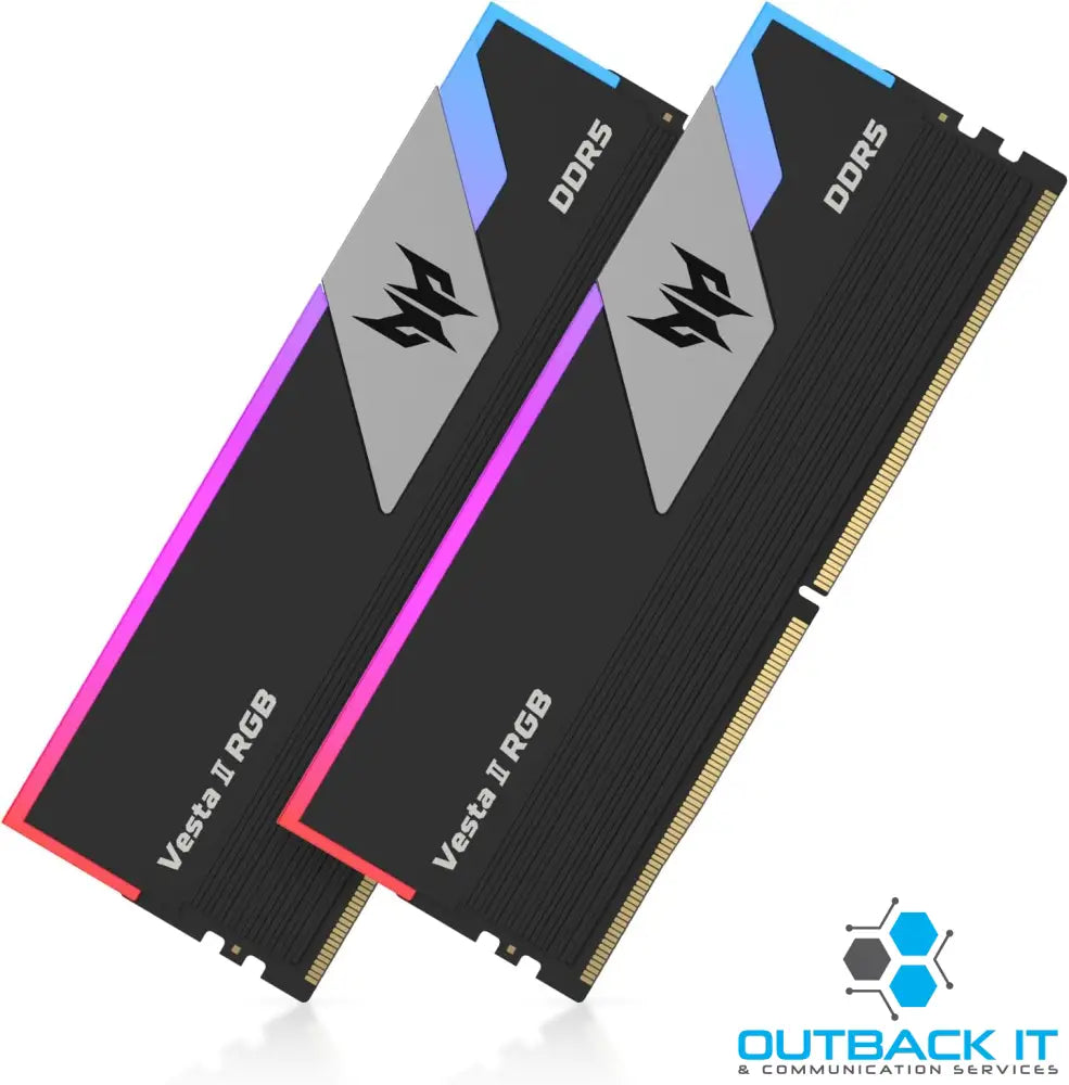 PREDATOR VESTAII 32GB 16GBx2 Black RGB DDR5 Memory 6000Mhz 1R*8 CL32 DDR5 UDIMM (Desktop)