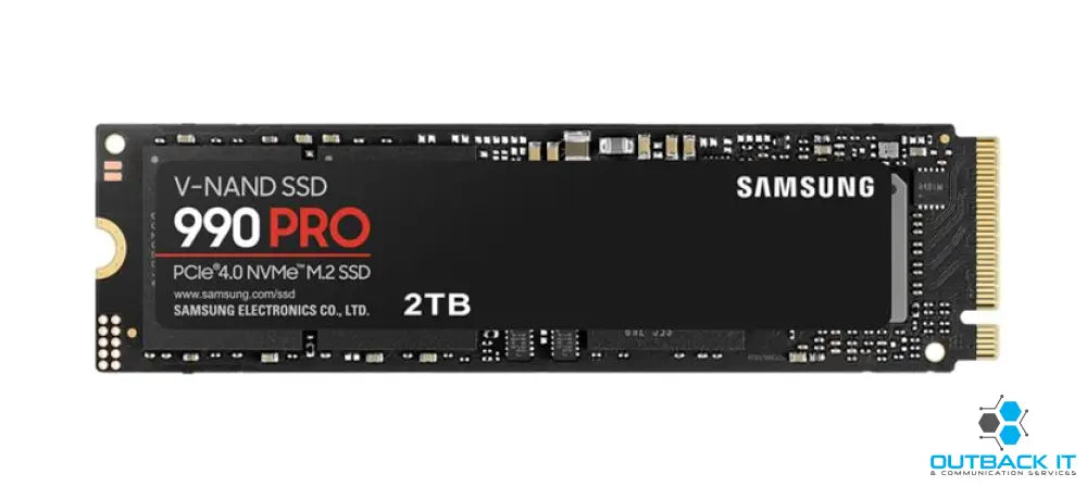 Samsung 990 Pro 2TB Gen4 NVMe SSD 7450MB/s 6900MB/s R/W 1550K/1200K IOPS 1200TBW 1.5M Hrs MTBF for PS5 5yrs Wty M.2