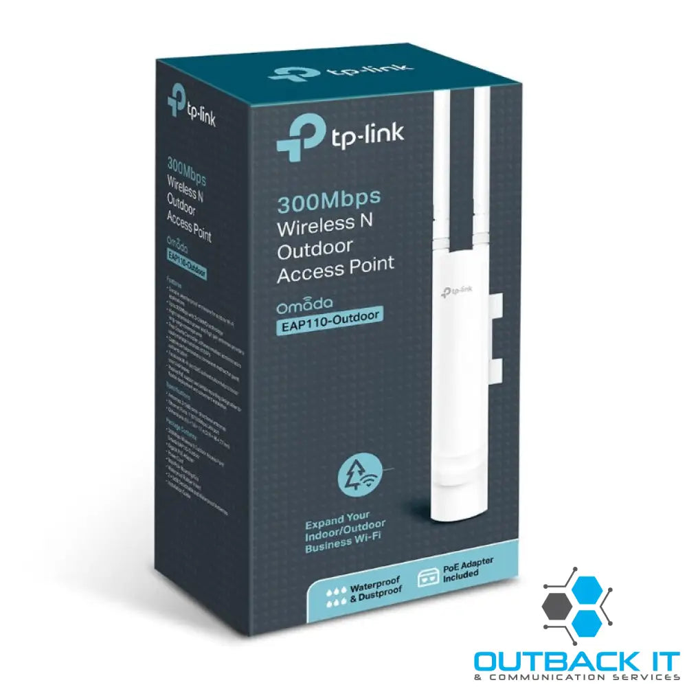 TP-Link EAP110 Outdoor Omada 300Mbps Wireless N Outdoor Access Point 1xRJ45 Passive PoE 2*5dBi External Omni waterproof