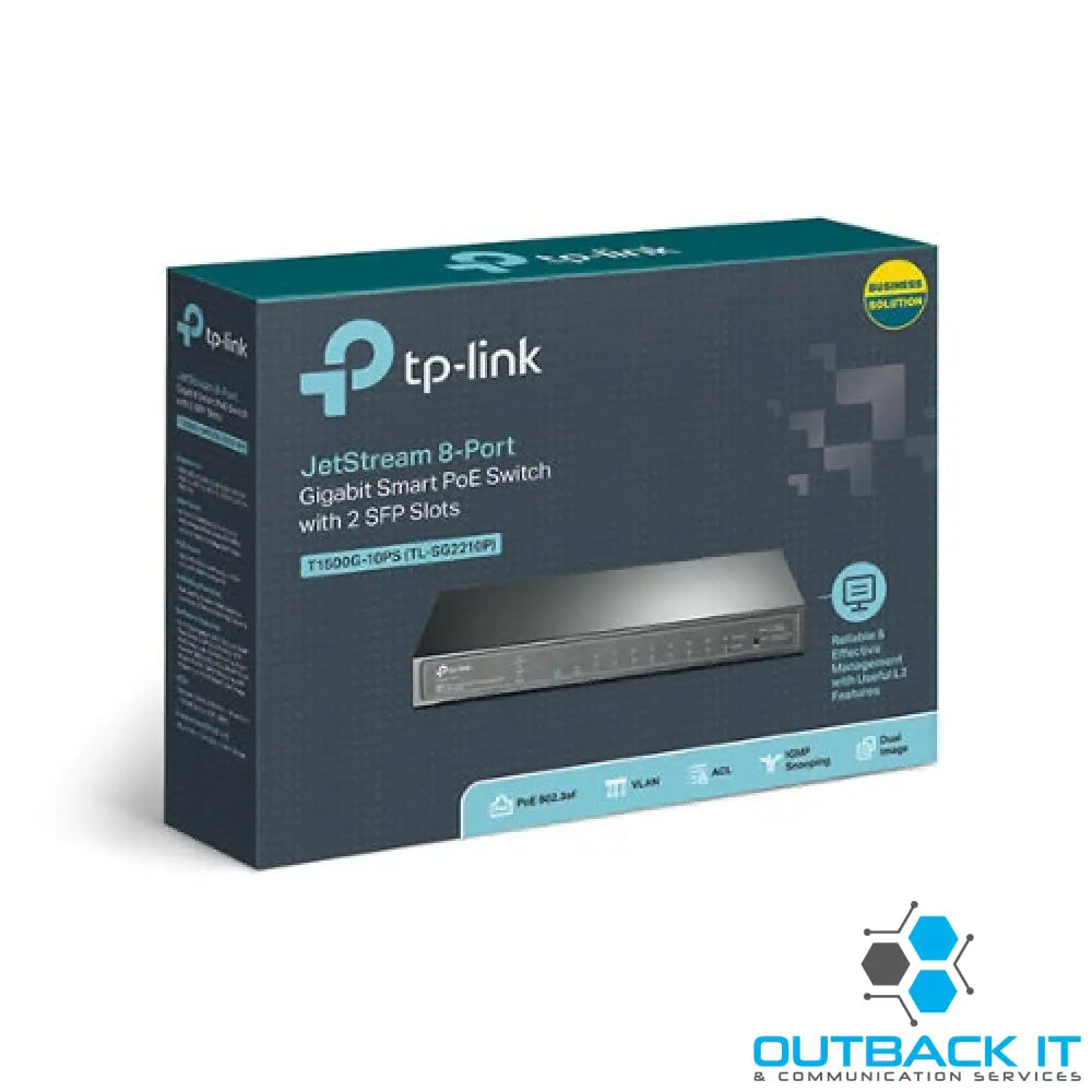 TP-Link SG2210P 8-Port Gigabit Smart PoE Switch with 2 SFP Slots L2/L3/L4 QoS and IGMP Snooping WEB/CLI Managed 53W