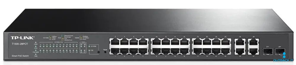 TP-Link T1500-28PCT (TL-SL2428P) JetStream 24-Port 10/100Mbps + 4-Port Gigabit Smart PoE + Switch Omada TP-Link Omada