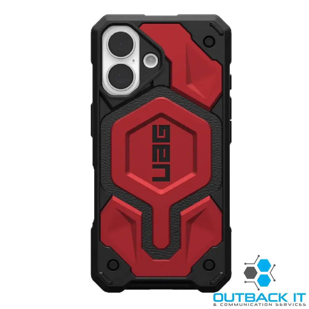 UAG Monarch Pro MagSafe Apple iPhone 16 (6.1’) Rugged Case - Crimson (114458119494) 25ft. Drop Protection(7.6M) Impact