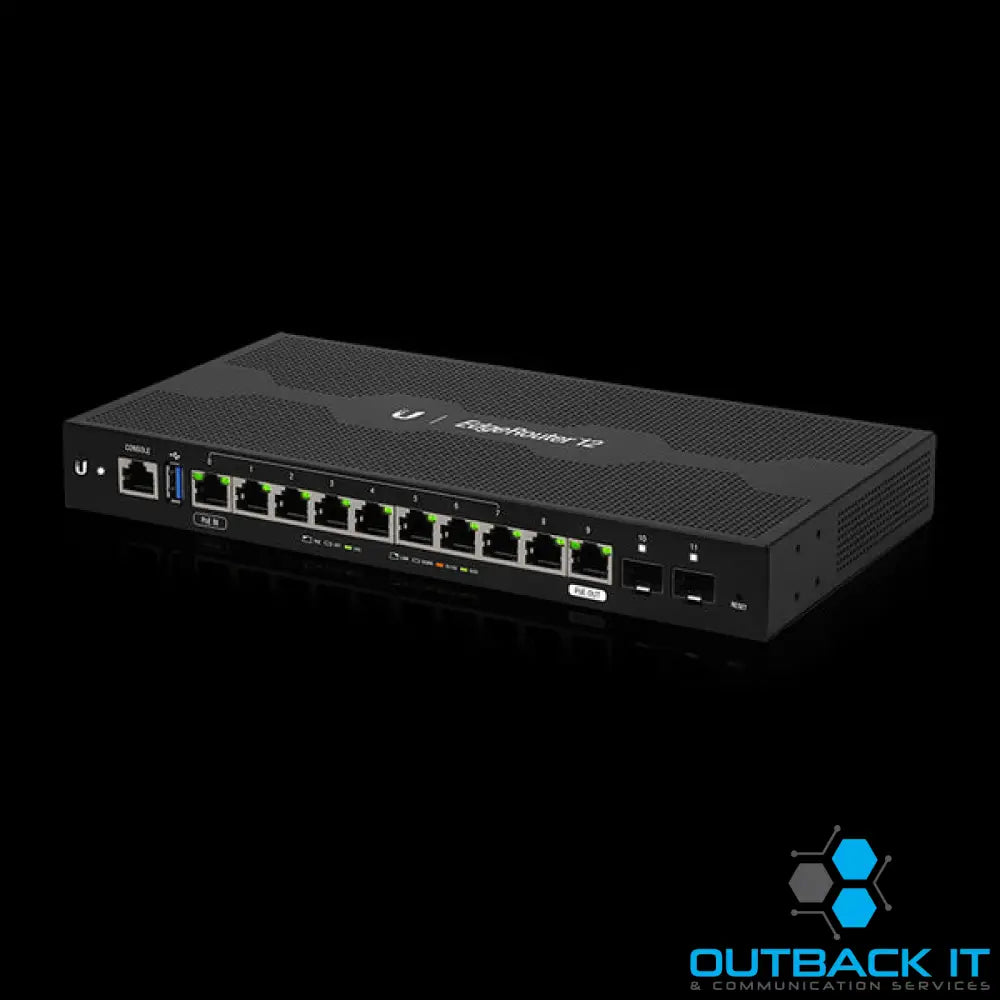 Ubiquiti EdgeRouter 12 - 10-Port Gigabit Router 2 SFP Ports- 24v Passive PoE In and Out (Limited) - 1GHz Quad Core