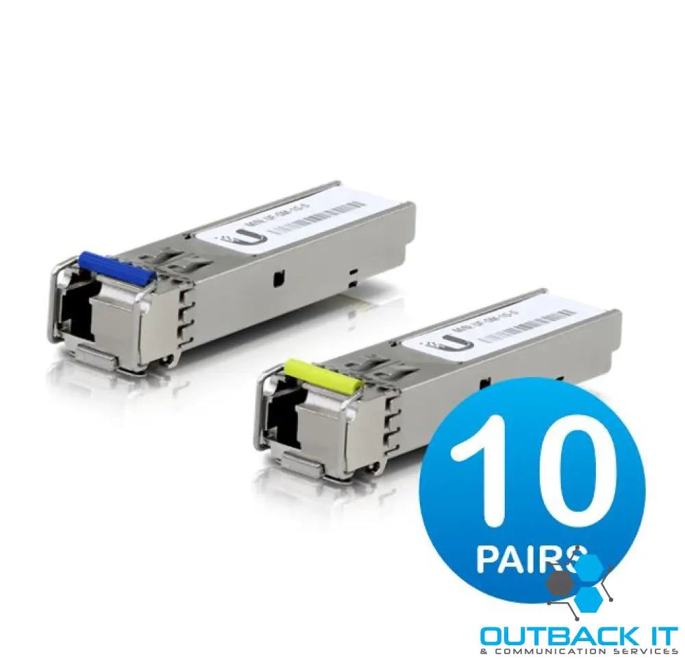 Ubiquiti UFiber1 Gbps Bidirectional Single-Mode SFP Module 20-Pack Up 3km Distance,Simplex LC Connector Fiber Cable Not