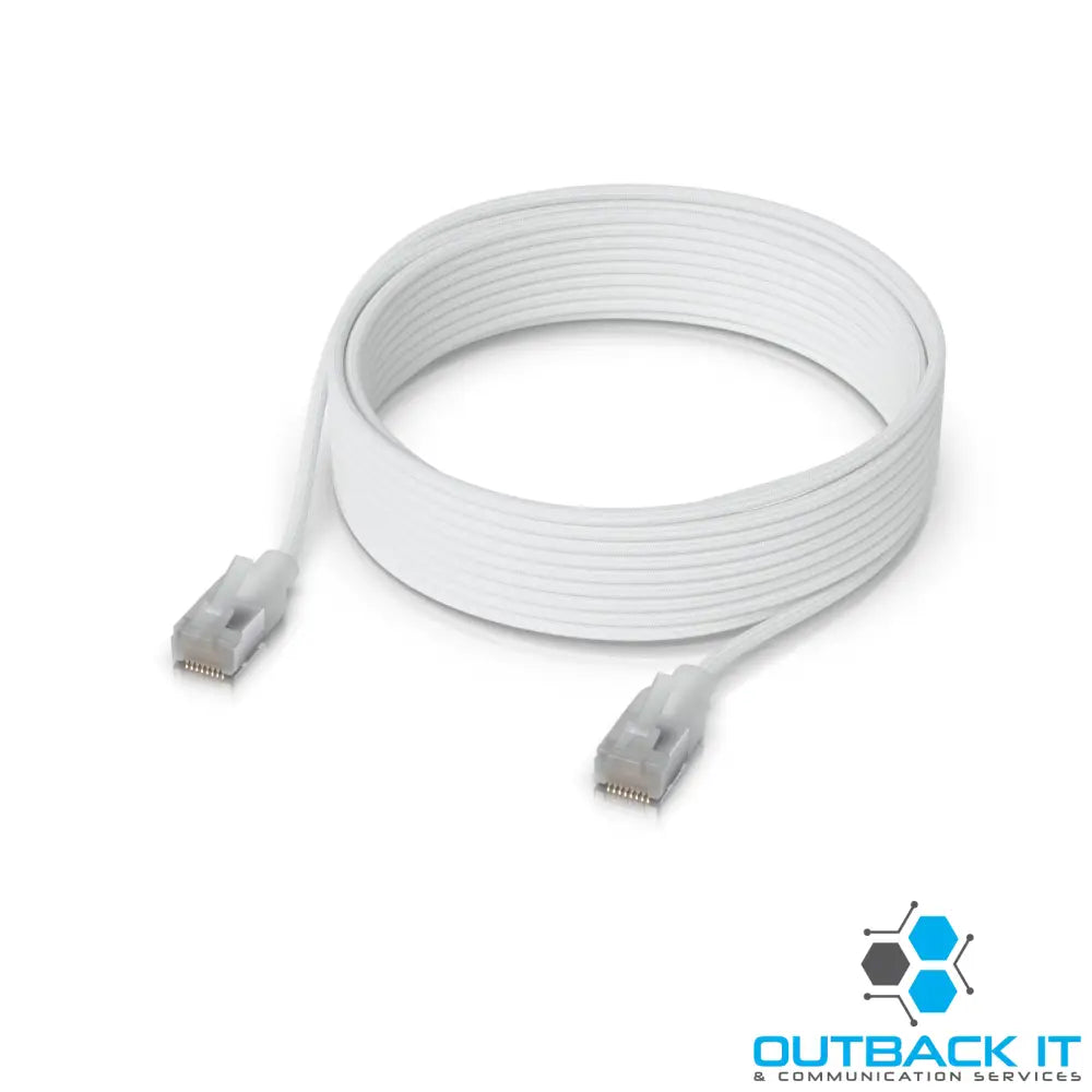 Ubiquiti UniFi Premium Patch Cable 12M White Ultra-thin Braided Patch Cable Designed And Optimized For 10 GbE
