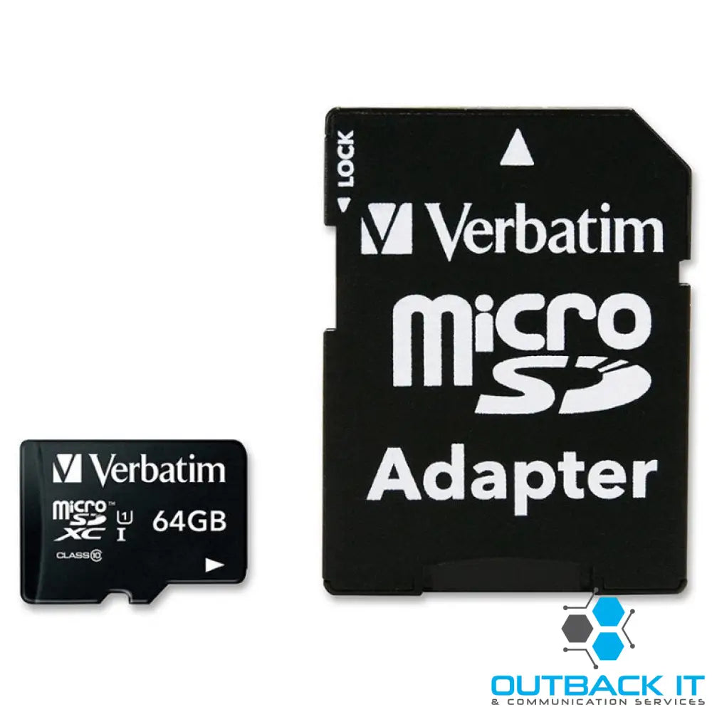 Verbatim 64GB Micro SDXC Card Class 10 UHS-I With Adaptor Up to 45MB/Sec 300X read speed SD/ Mini SD/ Micro SD