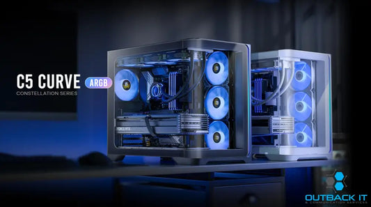 Antec C5 Curve ARGB ATX mATX Dual Chamber 4x Perfromance PWM ARGB fans 4mm TG USB Type-C 3.2 Gen 2 x 1 Mid Tower White