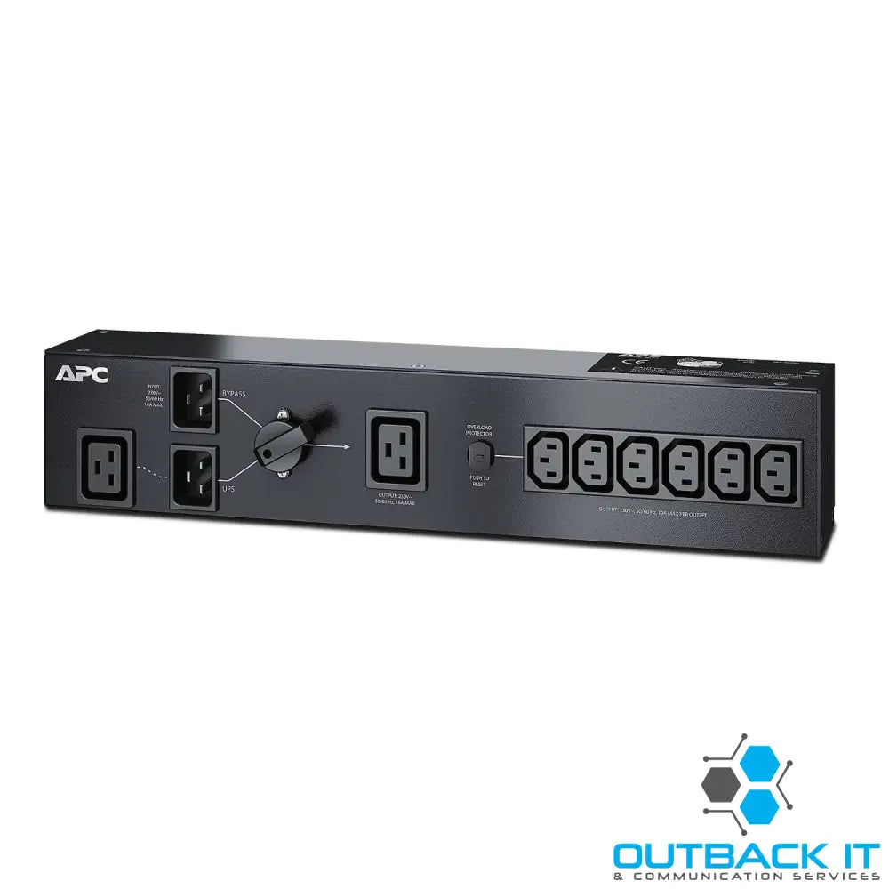 APC Service Bypass PDU 2U 3000VA Load Capacity 230V/16A Input 1x IEC C19 & 6x IEC C13 Outlets Rackmount PDU