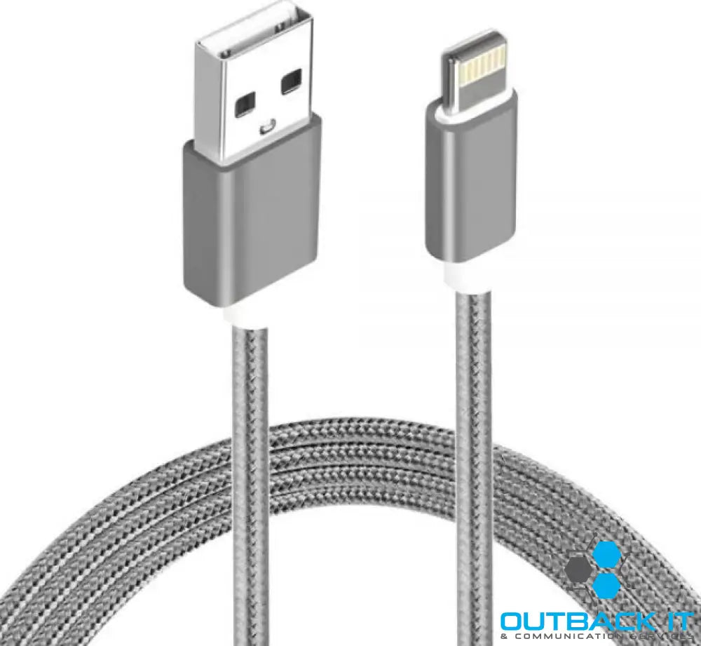 Astrotek 2m USB Lightning Data Sync Charger Grey White Color Cable for iPhone X 9 8 7S 7 Plus 6S 6 Plus 5 5S iPad Air
