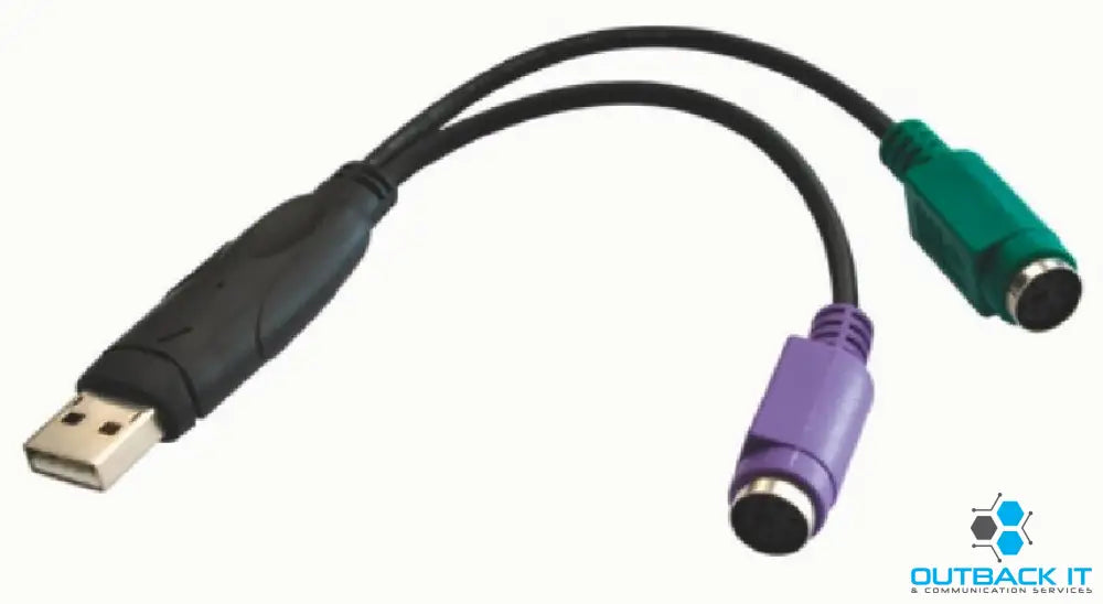 Astrotek USB 2.0 to PS2 Cable 15cm - for Mouse Keyboard Black Colour RoHS USB Parallel & Firewire
