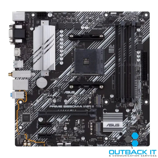 ASUS AMD B550M PRIME B550M-A WIFI II (Ryzen AM4) Micro-ATX Motherboard Dual M.2 PCIe 4.0 Wi-Fi 6 1 Gb Ethernet HDMI