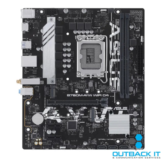 ASUS B760M-AYW WIFI D4 Intel LGA 1700 mATX Motherboard 64GB 2xDDR4 1 x PCIe 4.0 x16 slot 2 x M.2 slots 4 x SATA Realtek