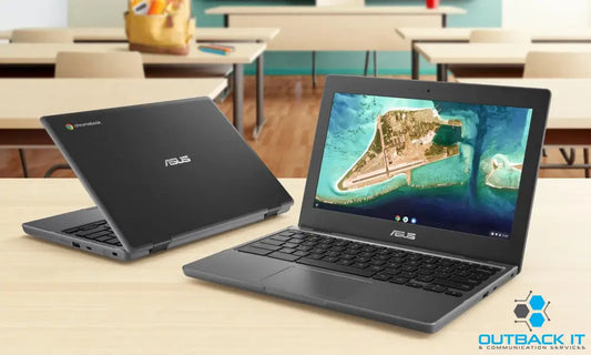 ASUS Chromebook 11.6’ CR1100CKA HD N4500 4 32 Rugged ZTE Dark Grey 2xUSB-A 2xUSB-C ChromeOS 1 Year Warranty. School Uni