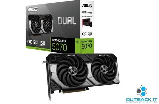 ASUS nVidia GeForce DUAL-RTX5070-O12G 12GB GDDR7 OC Edition 2542MHz Boost Clock RAM 28Gbps 1000 AI TOPs Digital Max