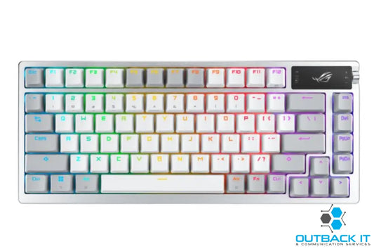 ASUS ROG AZOTH/US/PBT/WHT (Snow Switch) Gaming Keyboard OLED Display NX Snow Switch 75 Keys Tri-mode Connection White