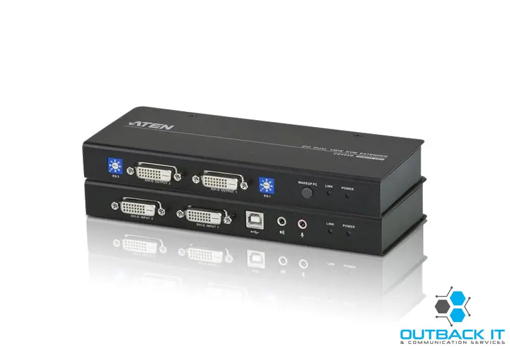 Aten DVI Dual View KVM Extender with Audio RS232 EDID mode support Sun/Mac KB/MS support KVM Extender