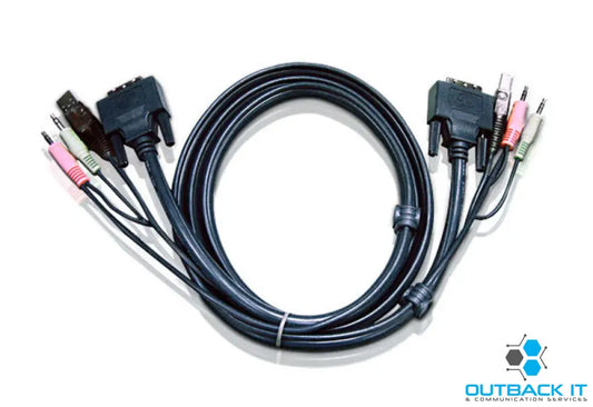 Aten KVM Cable 3m with DVI-D (Single Link) USB & Audio to DVI-D (Single Link) USB & Audio (LS) KVM Cables & Adapters