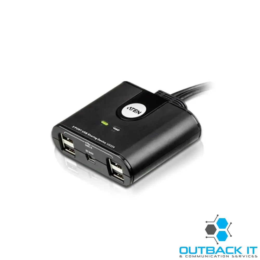 Aten Peripheral Switch 2x4 USB 2.0 2x PC 4x USB 2.0 Ports Remote Port Selector Plug and Play Hot Pluggable USB Hubs