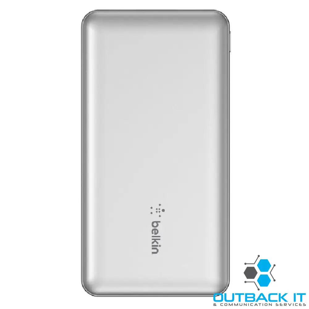 Belkin BoostCharge 10k mAh Power Bank (3 Port) - Silver (BPB011btSL),2xUSB-A (12W) 1xUSB-C (15W) USB-C to USB-A