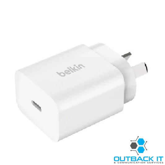 Belkin BoostCharge 20W USB-C PD 3.0 PPS Wall Charger - White (WCA007AUWH) Safe & Efficient Compact & Travel-Ready