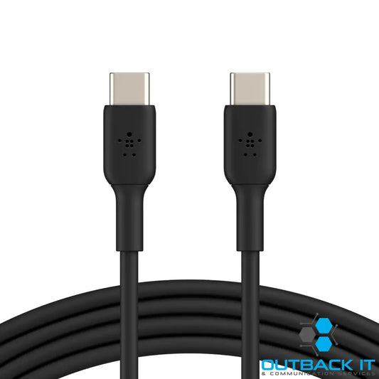 Belkin BoostCharge USB-C to USB-C Cable (1M) - Black (CAB003bt1MBK) 60W 480Mbps 25K + Bends Samsung Galaxy iPad USB-IF