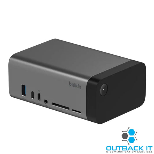 Belkin Connect USB-C 11-in-1 Pro GaN Docking Station - Grey (INC020auSGY) 150W PD Support upto 3 External Monitors