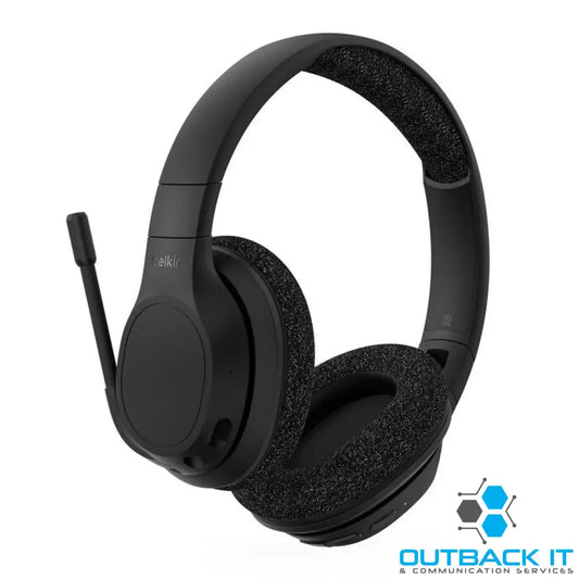 Belkin SoundForm Adapt USB-C Wireless Over-The-Ear Headphones - Black (AUD005btBLK) 65 hours of Playtime 40mm Drivers