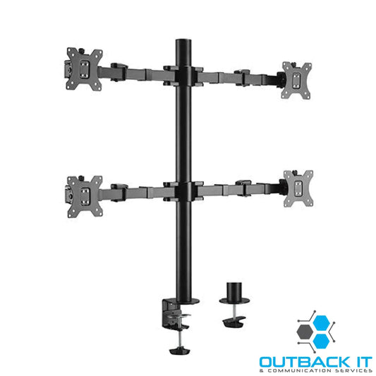 Brateck Quad Monitors Affordable Steel Articulating Monitor Arm Fit Most 17’-32’ Monitors Up to 9kg per screen VESA